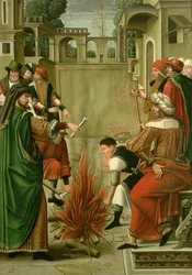 Kaiser Julian der Abtrünnige verbrennt die Gebeine von Johannes dem Täufer